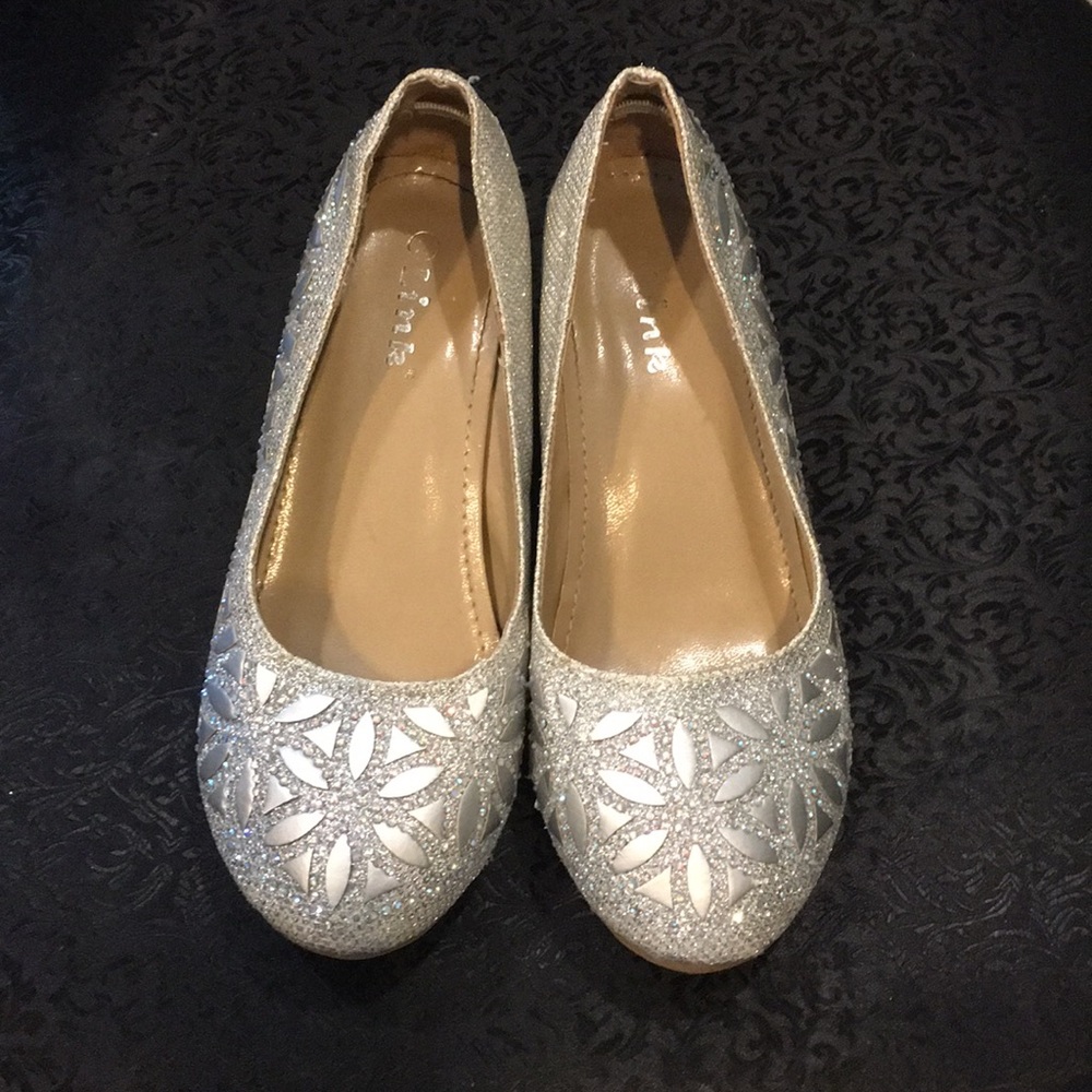 Sparkly silver heels